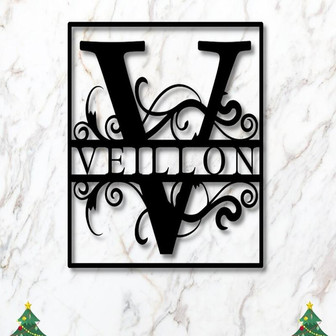 Personalized Family Name Metal Sign, Metal Established Family Sign, Housewarming Gift, Door Hanger, Wedding Gift, Metal Monogram Sign - Thegiftio