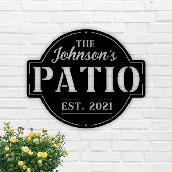 Personalized Family Name Patio Metal Sign, Welcome To The Patio Established Date Metal Sign, Personalized Patio Sign, Outdoor Patio Sign - Thegiftio UK