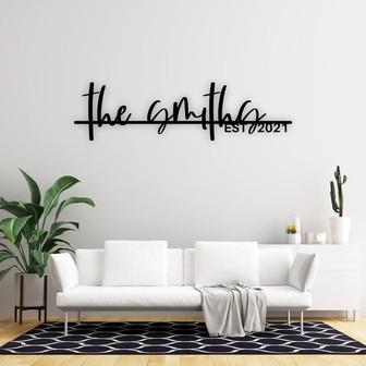 Personalized Family Name Sign | Metal Last Name Sign | Personalized Metal Name Sign | Established Last Name Sign | Metal Monogram | Wedding - Thegiftio UK