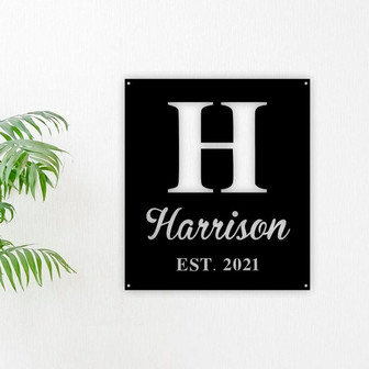 Personalized Family Name Sign with Established Date, Metal Last Name Sign,Custom Metal Sign, Personalized Metal Sign, Outdoor Signs, Metal - Thegiftio UK