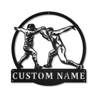 Personalized Fencing Sport Monogram Metal Sign Art | Custom Fencing Sport Metal Sign | Hobbie Gifts | Sport Gift | Birthday Gift - Thegiftio UK
