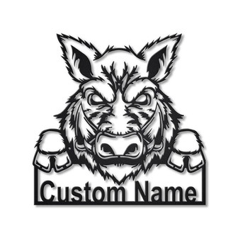 Personalized Feral Pig Metal Sign Art | Custom Feral Pig Metal Sign | Animal Funny | Pets Gift | Birthday Gift - Thegiftio UK