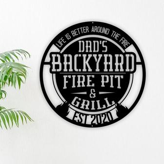 Personalized Fire Pit Metal Sign, Backyard Fire Pit and Grill Sign, Life is better around the fire, Campfire Metal Sign, Custom Patio Metal - Thegiftio UK