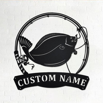 Personalized Flounder Fish Metal Sign | Fishing Metal Wall Art | Fishing Metal wall Decor | Fishing Lover| Custom Fishing| Fishman| Flounder - Thegiftio UK