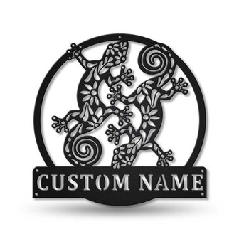 Personalized Gecko The Lizard Metal Sign Art | Custom Gecko The Lizard Metal Sign | Animal Funny | Lizard Gift | Pets Gift | Birthday Gift - Thegiftio UK