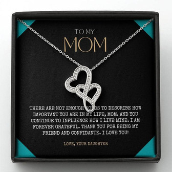 Personalized Gift To My Mom Necklace, Birthday Valentines Gift, To My Mother, Silver Jewelry For Women, Love Knot Necklace With Message Card - Thegiftio