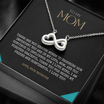 Personalized Gift To My Mom Necklace, Birthday Valentines Gift, To My Mother, Silver Jewelry For Women, Love Knot Necklace With Message Card - Thegiftio