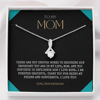 Personalized Gift To My Mom Necklace, Birthday Valentines Gift, To My Mother, Silver Jewelry For Women, Love Knot Necklace With Message Card - Thegiftio