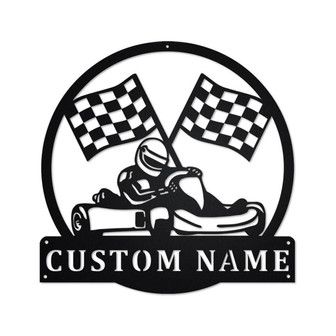 Personalized Go Kart Racing Metal Sign | Racing Metal Wall Art | Racing Metal wall Decor | Racing Lover Gift | Go Kart Racing Custom - Thegiftio UK