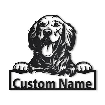 Personalized Golden Retriever Metal Sign Art | Golden Retriever Metal Sign | Golden Retriever Gifts Funny | Dog Gift | Animal Custom - Thegiftio UK