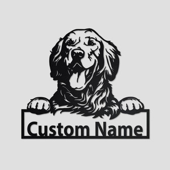 Personalized Golden Retriever Metal Sign| Golden Retriever Metal Wall Art| Dog Metal Sign| Golden Retriever Gift Golden Retriever Lover Gift - Thegiftio UK