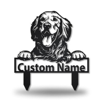 Personalized Golden Retriever Metal Yard Art | Golden Retriever Metal Yard Art | Golden Retriever Gifts Funny | Dog Gift | Animal Custom - Thegiftio