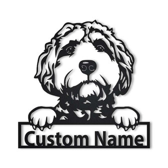 Personalized Goldendoodle Dog Metal Sign Art | Custom Goldendoodle Dog Metal Sign | Goldendoodle Dog Gifts Funny | Dog Gift | Animal Custom - Thegiftio UK