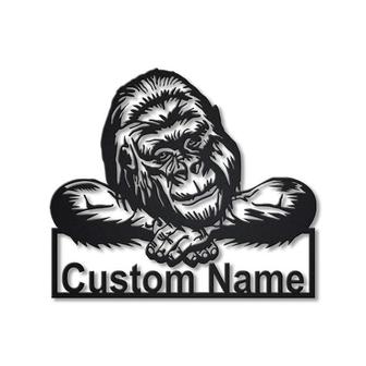 Personalized Gorilla Metal Sign Art | Custom Gorilla Metal Sign | Animal Funny | Pets Gift | Birthday Gift - Thegiftio UK