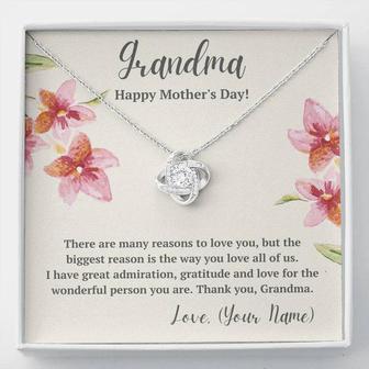 Personalized Grandma Mother's Day Love Knot Necklace - Thegiftio UK