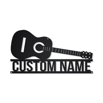 Personalized Guitar Acoustic Metal Sign Art | Guitar Acoustic Metal Wall Art | Bedroom Decor | Custom Guitar Decoration - Thegiftio