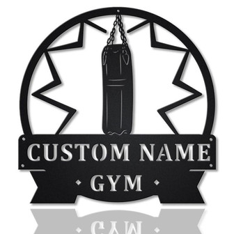Personalized Gym Punching Bag Monogram Metal Sign Art | Custom Gym Punching Bag Metal Sign | Hobbie Gifts | Sport Gift | Birthday Gift - Thegiftio UK