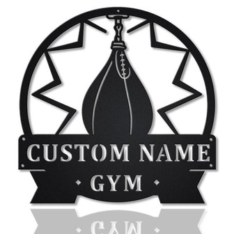 Personalized Gym Speed Bag Monogram Metal Sign Art | Custom Gym Speed Bag Metal Sign | Hobbie Gifts | Sport Gift | Birthday Gift - Thegiftio UK