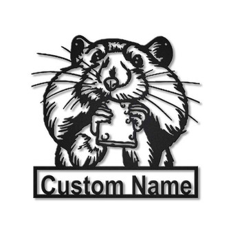 Personalized Hamster Monogram Metal Sign Art | Custom Hamster Metal Sign | Animal Funny | Father's Day Gift | Pets Gift | Birthday Gift - Thegiftio UK