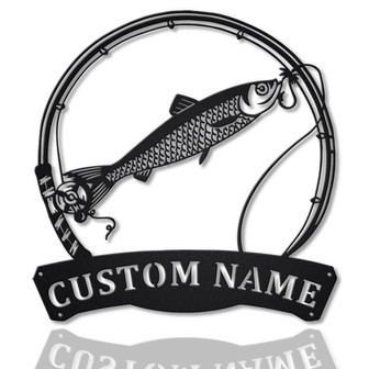 Personalized Herring Fishing Fish Pole Metal Sign Art | Custom Herring Fishing Metal Sign | Fishing Gift | Decor Decoration - Thegiftio UK