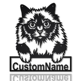 Personalized Holy Burma Cat Metal Sign Art | Custom Holy Burma Cat Metal Sign | Father&#39;s Day Gift | Pets Gift | Birthday Gift - Thegiftio UK