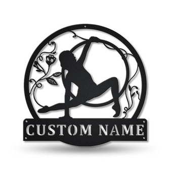 Personalized Hula Hoop Monogram Metal Sign Art ,Custom Hula Hoop Metal Sign, Hula Hoop Lover Sign Decoration For Living Room - Thegiftio UK