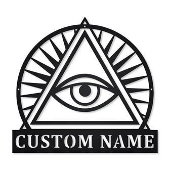 Personalized Illuminati Monogram Metal Sign Art , Custom Illuminati Metal Sign, Illuminati Lover Sign Decoration For Living Room - Thegiftio UK