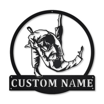 Personalized Judo Monogram Metal Sign Art | Custom Judo Sport Metal Sign | Hobbie Gifts | Sport Gift | Birthday Gift - Thegiftio UK