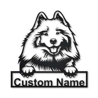 Personalized Keeshond Dog Metal Sign Art | Custom Keeshond Dog Metal Sign | Birthday Gift | Animal Funny | Father&#39;s Day Gift - Thegiftio UK