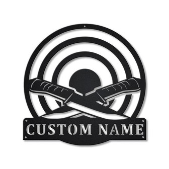 Personalized Knife Throwing Sport Monogram Metal Sign Art | Custom Knife Throwing Metal Sign | Hobbie Gifts | Sport Gift | Birthday Gift - Thegiftio
