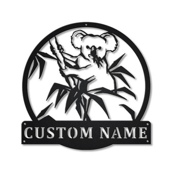 Personalized Koala Bear Monogram Metal Sign Art ,Custom Koala Bear Metal Sign, Koala Bear Lover Sign Decoration For Living Room - Thegiftio UK
