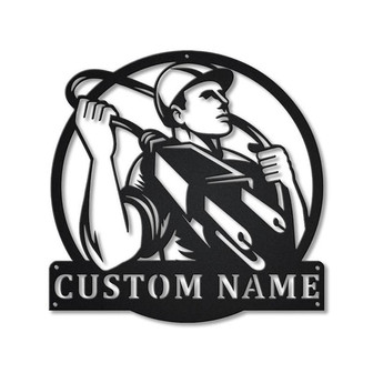 Personalized Lineman Monogram Metal Sign Art v2 | Custom Lineman Monogram Metal Sign | Lineman Gifts | Job Gift | Birthday Gift - Thegiftio UK