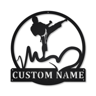 Personalized Love Karate Monogram Metal Sign Art | Custom Love Karate Sport Metal Sign | Hobbie Gifts | Sport Gift | Birthday Gift - Thegiftio UK
