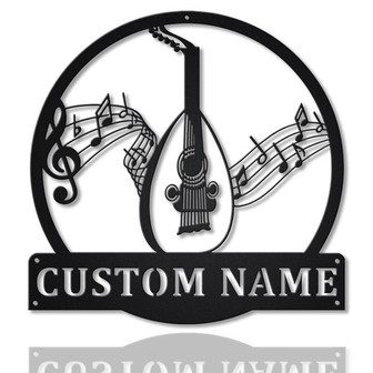 Personalized Lute Monogram Metal Sign Art | Custom Lute Monogram Metal Sign | Musical Instrument Gift | Music Gift - Thegiftio UK
