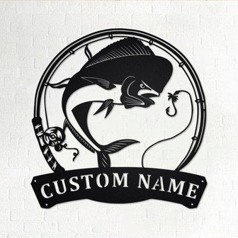 Personalized Mahi-Mahi Fish Metal Sign | Fishing Metal Wall Art | Fishing Metal wall Decor | Fishing Lover | Custom Fishing | Fishman - Thegiftio UK