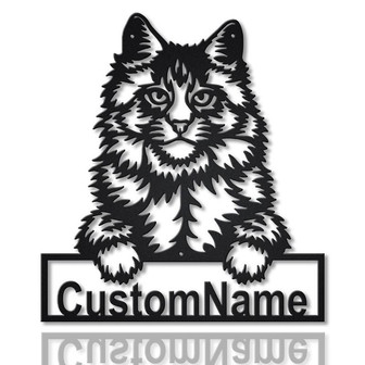 Personalized Main Coon Cat Metal Sign Art | Custom Main Coon Cat Metal Sign | Father's Day Gift | Pets Gift | Birthday Gift - Thegiftio UK