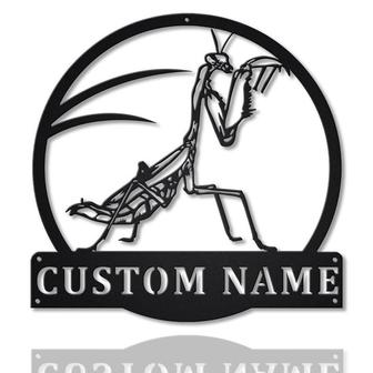 Personalized Mantis Monogram Metal Sign Art | Custom Mantis Metal Sign | Animal Funny | Lizard Gift | Pets Gift | Birthday Gift - Thegiftio UK