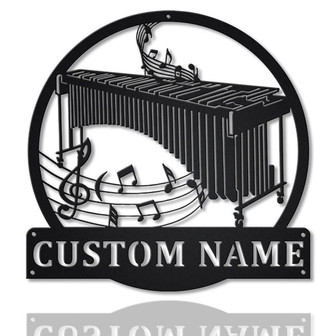 Personalized Marimba Monogram Metal Sign Art | Custom Marimba Monogram Metal Sign | Musical Instrument | Marimba Gift | Music Gift - Thegiftio