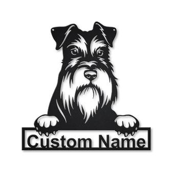 Personalized Miniature Schnauzer Dog Metal Sign Art | Custom Miniature Schnauzer Metal Sign | Animal Funny | Father&#39;s Day Gift | Pets Gift - Thegiftio UK