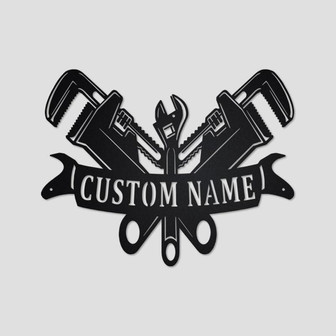 Personalized Monogram Plumber Male Metal Sign Art| Custom Plumber Metal Sign| Plumber Gifts for Men | Plumber Male Gift | Plumber metal sign - Thegiftio UK