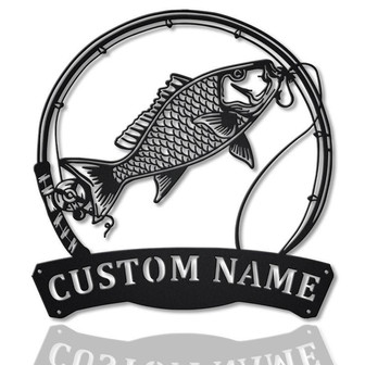Personalized Mutton Snapper Fishing Fish Pole Metal Sign Art | Custom Mutton Snapper Fishing Fishing Metal Sign | Snapper Fishing Gift - Thegiftio UK