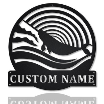 Personalized Narwhal Whale MonogramMetal Sign Art | Custom Narwhal Whale Monogram Metal Sign | Whale Gifts | Decor Decoration - Thegiftio