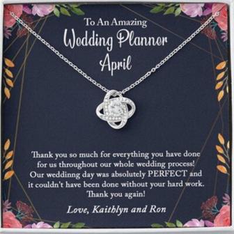 Personalized Necklace Wedding Planner Gift, Event Planner Gift For Wedding Coordinator Custom Name - Thegiftio UK