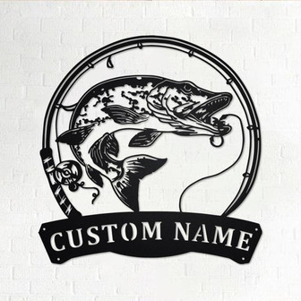 Personalized Northern Pike Fish Metal Sign | Fishing Metal Wall Art | Fishing Metal wall Decor | Fishing Lover | Custom Fishing | Fishman - Thegiftio UK