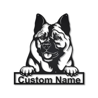 Personalized Norwegian Elkhound Dog Metal Sign Art | Custom Norwegian Elkhound Dog Metal Sign | Dog Gift | Animal Funny | Birthday Gift - Thegiftio UK