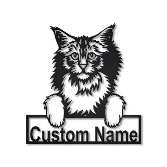 Personalized Norwegian Forest Cat Metal Sign Art | Custom Norwegian Forest Cat Metal Sign | Father&#39;s Day Gift | Pets Gift | Birthday Gift - Thegiftio UK