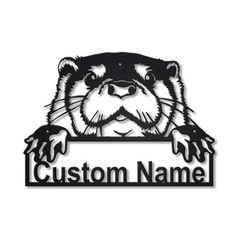 Personalized Otter Animal Metal Sign Art | Custom Otter Animal Metal Sign | Animal Funny | Pets Gift | Birthday Gift - Thegiftio