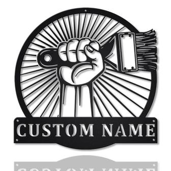 Personalized Paint Brush Painter Metal Sign Art | Custom Paint Brush Painter Monogram Metal Sign | Job Gift | Decor Decoration - Thegiftio UK