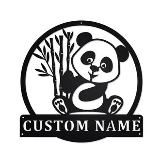 Personalized Panda Bear Metal Sign | Panda Bear Metal Wall Art | Panda Bear Metal wall Decor | Panda Bear Lover Gift | Custom Panda Bear - Thegiftio