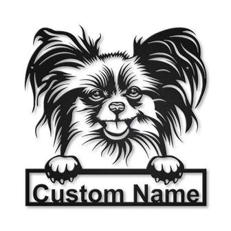 Personalized Papillon Dog Metal Sign Art | Custom Papillon Dog Metal Sign | Animal Funny | Father&#39;s Day Gift | Pets Gift | Birthday Gift - Thegiftio UK